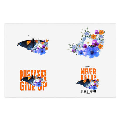 X Sticker Sheets "NEVER GIVE UP"